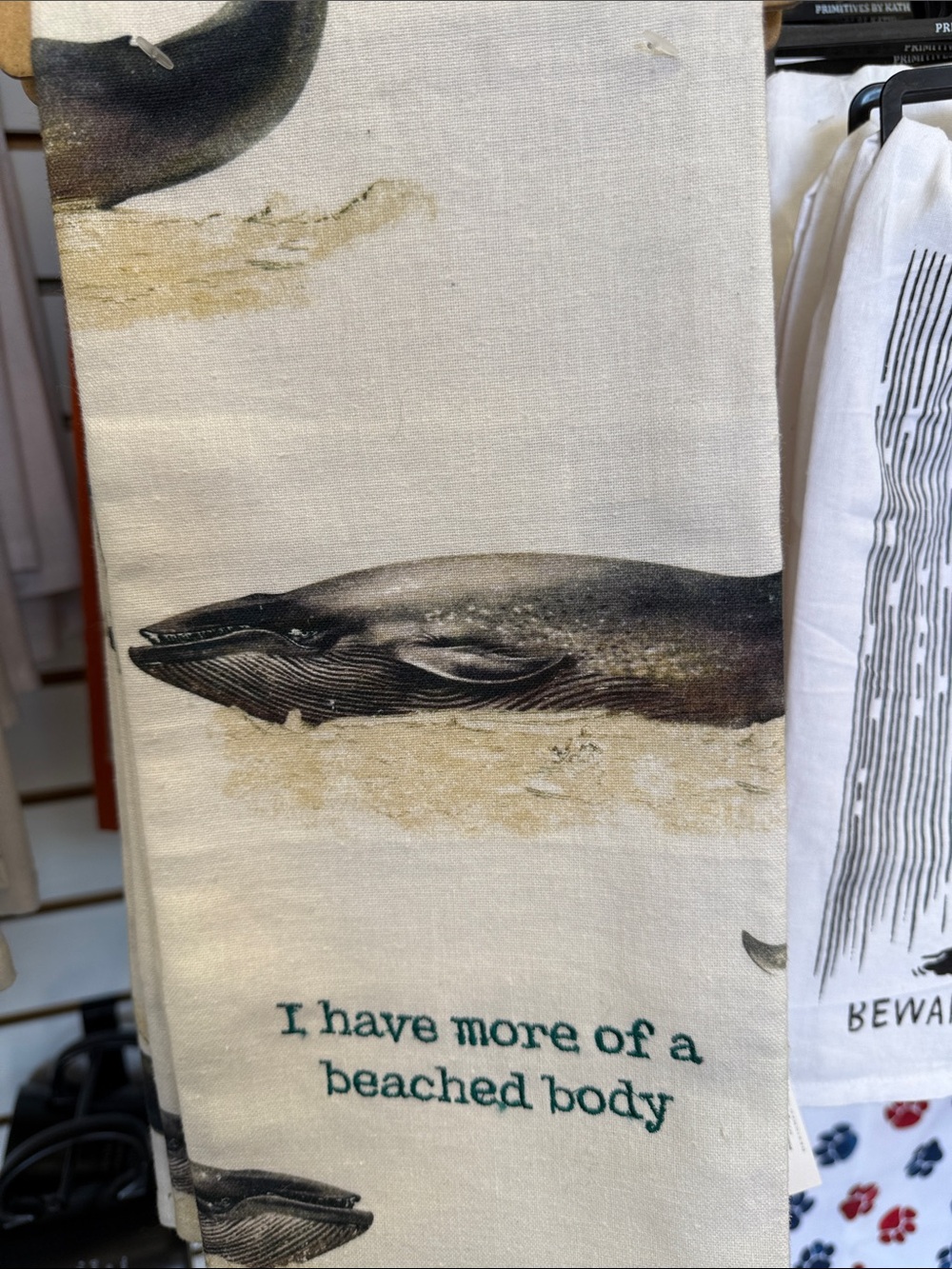 Primitives by Kathy Whale Printed Beach Towel in Cream and Brown